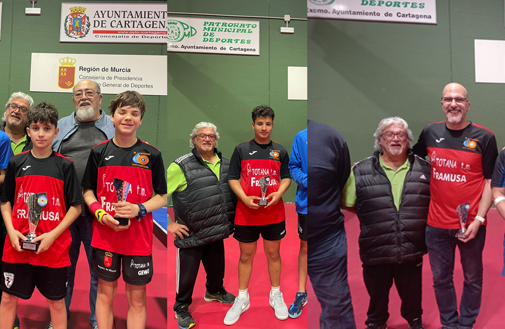 Cuatro podios para los deportistas totaneros en el II Open Región de Murcia de Tenis de Mesa